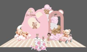 trang-tri-sinh-nhat-1-tuoi-tone-hong-chu-de-gau-teddy