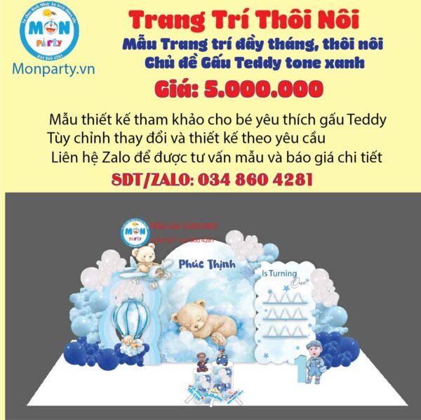 trang-tri-thoi-noi-be-trai-chu-de-gau-teddy-tone-xanh