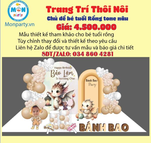 trang-tri-thoi-noi-be-trai-tuoi-rong-tone-nau
