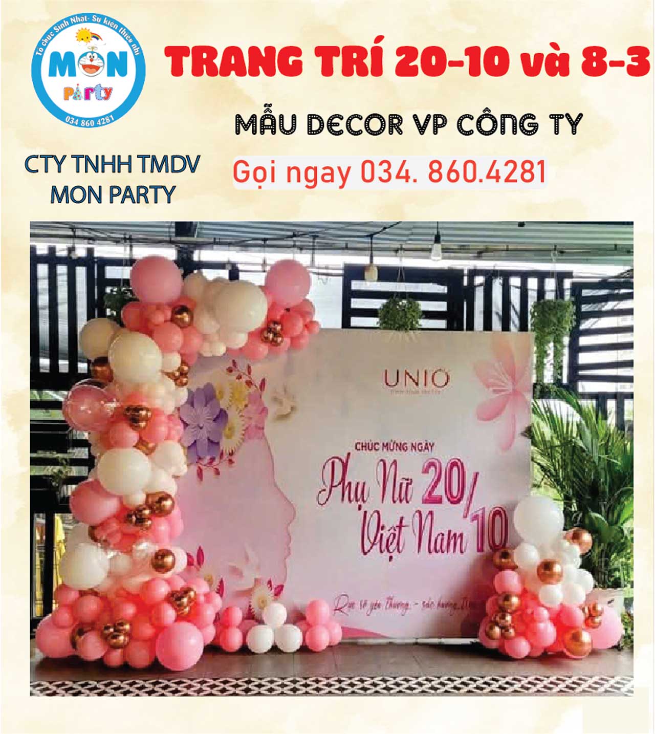 Giá trang trí ngày quốc tế phụ nữ mau-backdrop-ngay-8-3-ngan-hang-tone-hong