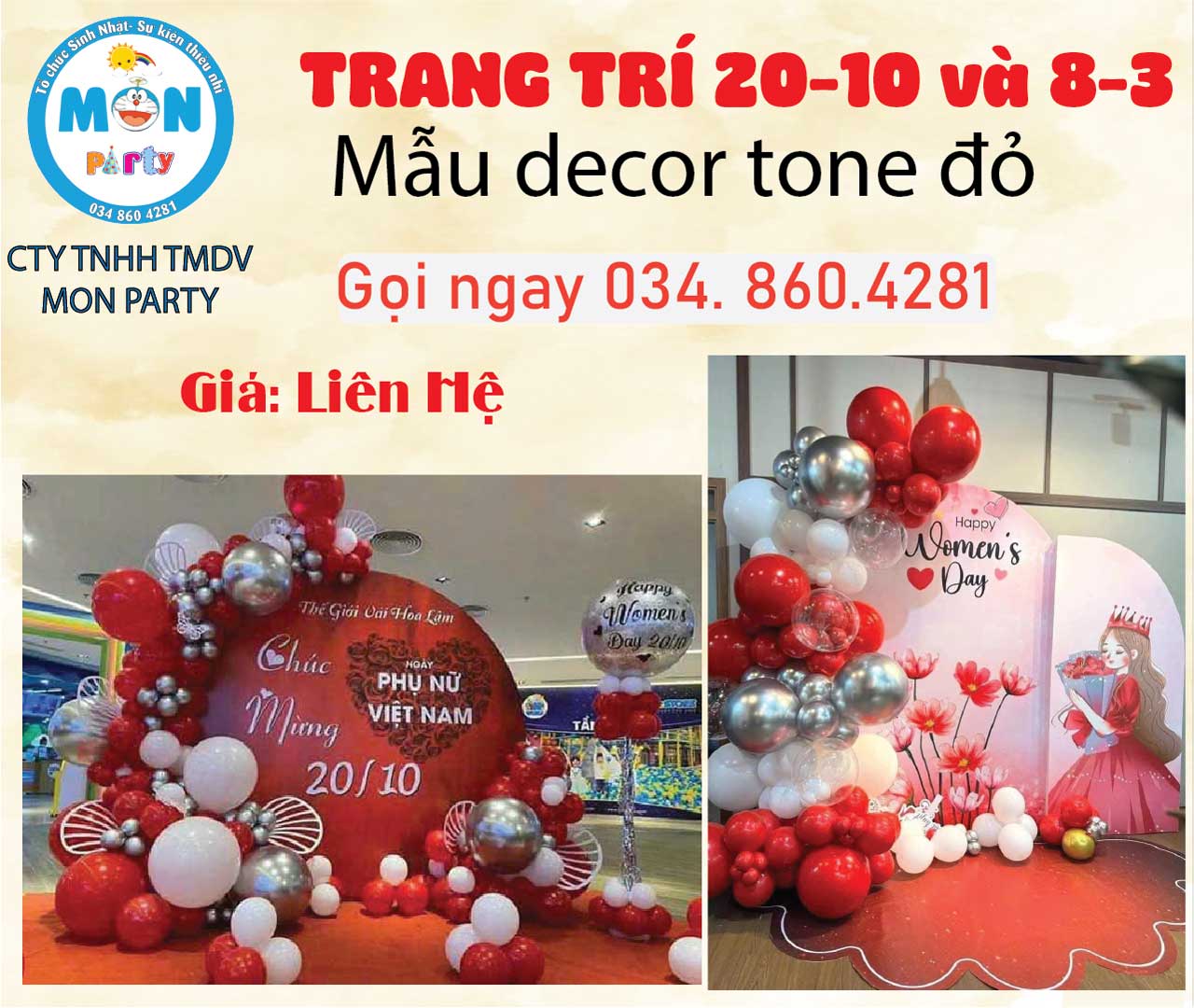 Trang trí ngày quốc tế phụ nữ mau-backdrop-ngay-8-3-ngan-hang-tone-do
