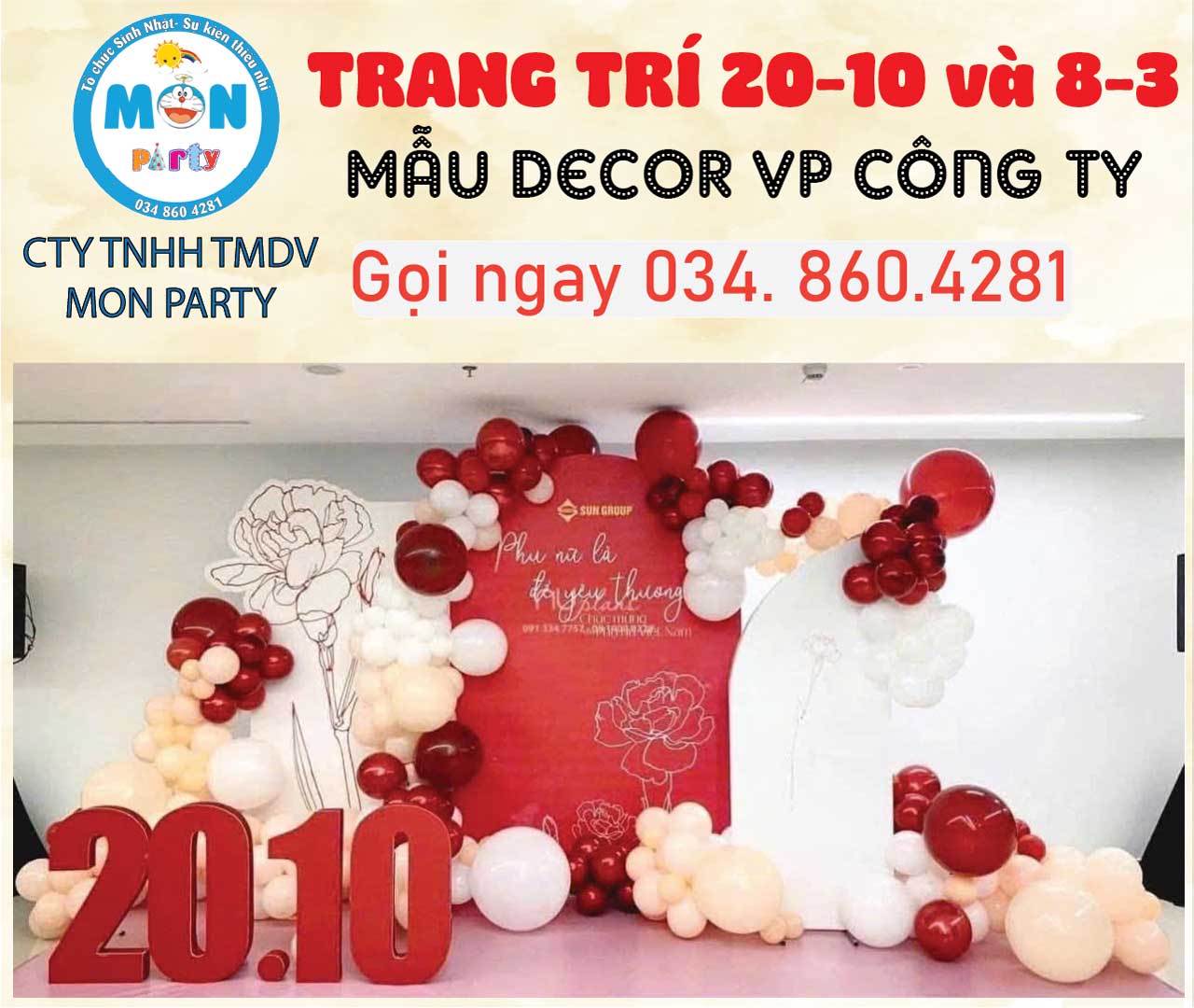 Giá trang trí ngày quốc tế phụ nữ mau-backdrop-ngay-8-3-ngan-hang-tone-do