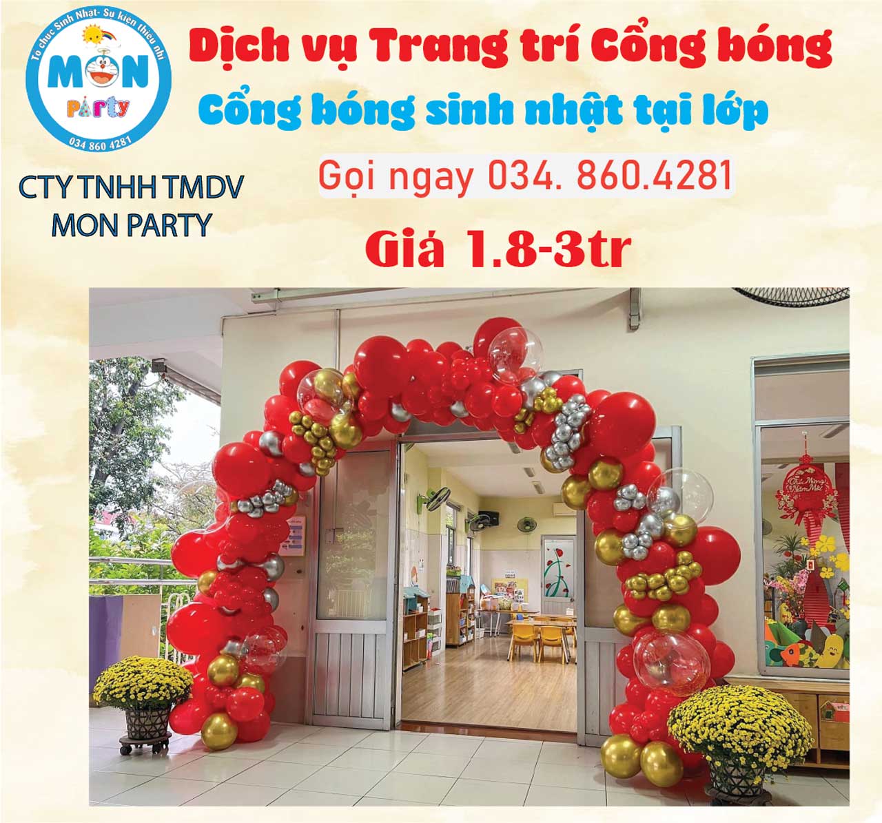 Trang trí cổng bong bóng sinh nhật dich-vu-trang-tri-cong-bong-sinh-nhat-mam-non