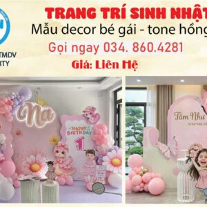 trang-tri-sinh-nhat-be-gai-tone-hong
