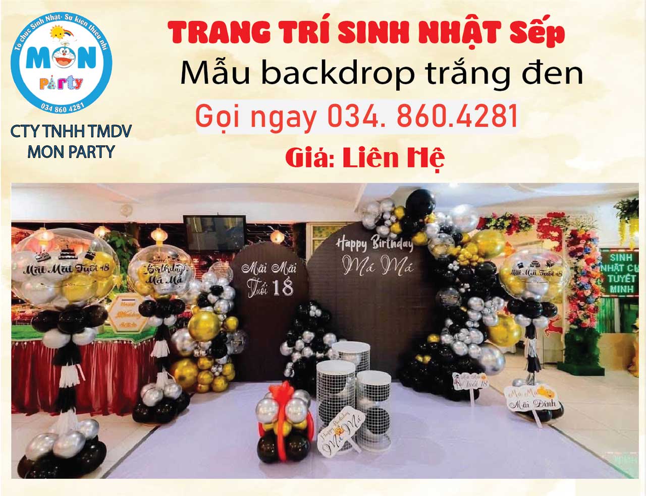 Trang trí sinh nhật người lớn sang trọng background-sinh-nhat-tone-den